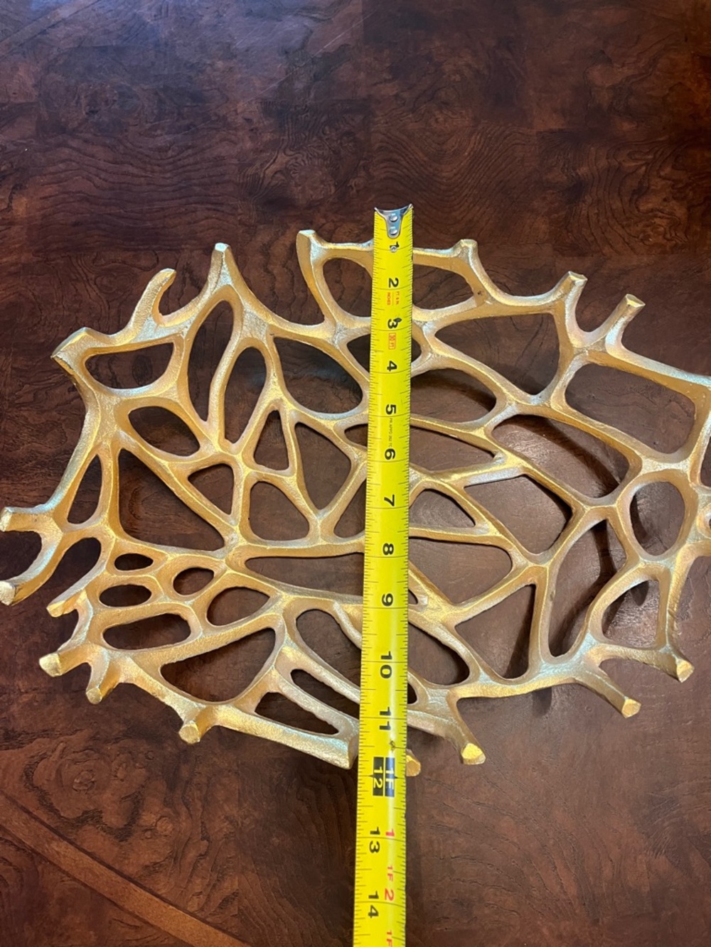 Brilliant Golden Sculptural Coral Decorative Bowl - Picture 4 of 6